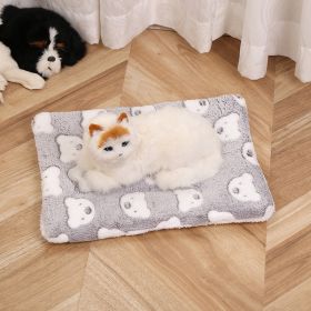 Pet Mat Warm Blanket Cartoon Double-sided Kennel (Option: Grizzly-Mat 40x50cm)