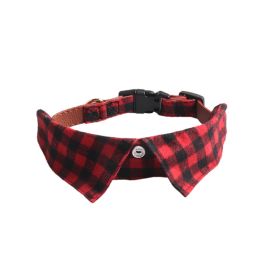 Pet Supplies Gentleman Dog Collar Bow Tie Detachable (Option: Red And Black Plaid-M)