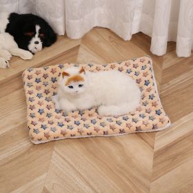 Pet Mat Warm Blanket Cartoon Double-sided Kennel (Option: Brown XINGX-Mat 40x50cm)