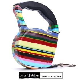 Pet Automatic Retractable Traction Dog Leash (Option: Color Stripes-5 M X1cm Wide)