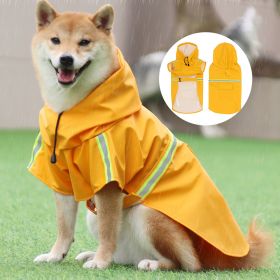 large and small dog raincoat cloak type reflective strip pet raincoat windproof rainproof dog hooded raincoat (colour: Blue)