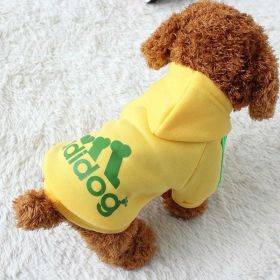 Two Legged Cotton Warm Dog Hoodie (Color: Yellow)