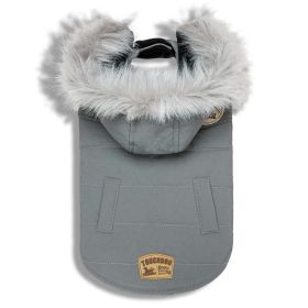 Touchdog 'Eskimo-Swag' Duck-Down Parka Dog Coat (Color: Grey)