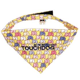 Touchdog 'Bad-to-the-Bone' Elephant Patterned Fashionable Velcro Bandana (Color: Yellow)