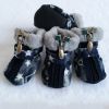 Pet Booties Set, 4 PCS Warm Winter Snow Stylish Shoes, Skid-Proof Anti Slip Sole Paw Protector with Zipper Star Design