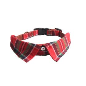 Pet Supplies Gentleman Dog Collar Bow Tie Detachable (Option: Christmas Red-L)