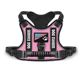 Shock Absorption Comfortable Night Vision Reflective Pet Harness Dog Vest Traction Chest Strap (Option: Pink-S)