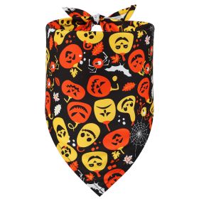 Pet Halloween Triangular Binder Dog Cat Skull Decoration Bib (Option: Black Bottom Melon-M)