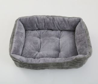 Four Seasons Universal Pet Bed Candy Color Square Kennel Teddy Pomeranian Mat Cat Nest Pet Bed (Option: Dark Gray-XXL)