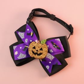 Pet Cat Dog Pumpkin Bow Tie Big Bell Decorations (Option: Black-M28to43cm)