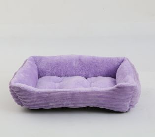 Four Seasons Universal Pet Bed Candy Color Square Kennel Teddy Pomeranian Mat Cat Nest Pet Bed (Option: Light Purple-XS)