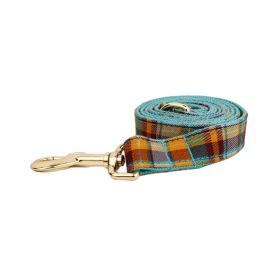 Green Plaid Plain Pet Collar (Option: Dog Leash-M)